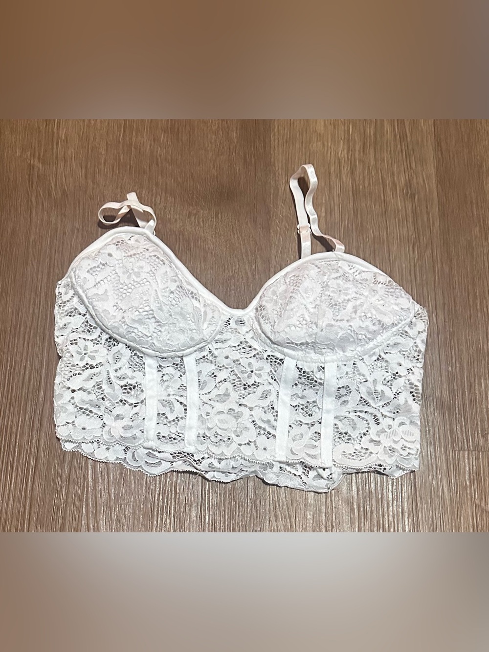 White lace bralette